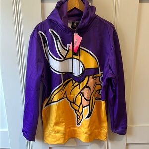 NFL Purple and Yellow Hoodie with Viking Graphic Design